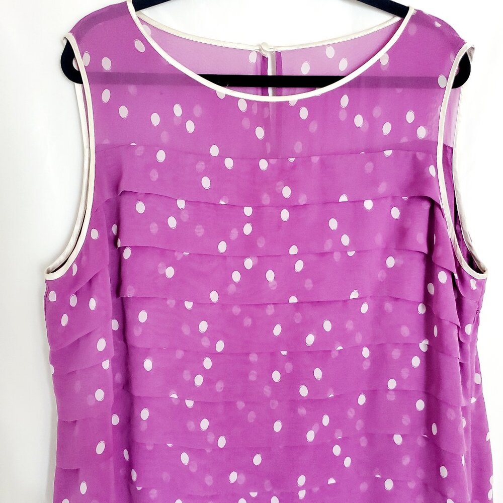 Pre-owned Jacques Vert Women's Pink Polka Dot Pleated Midi Dress